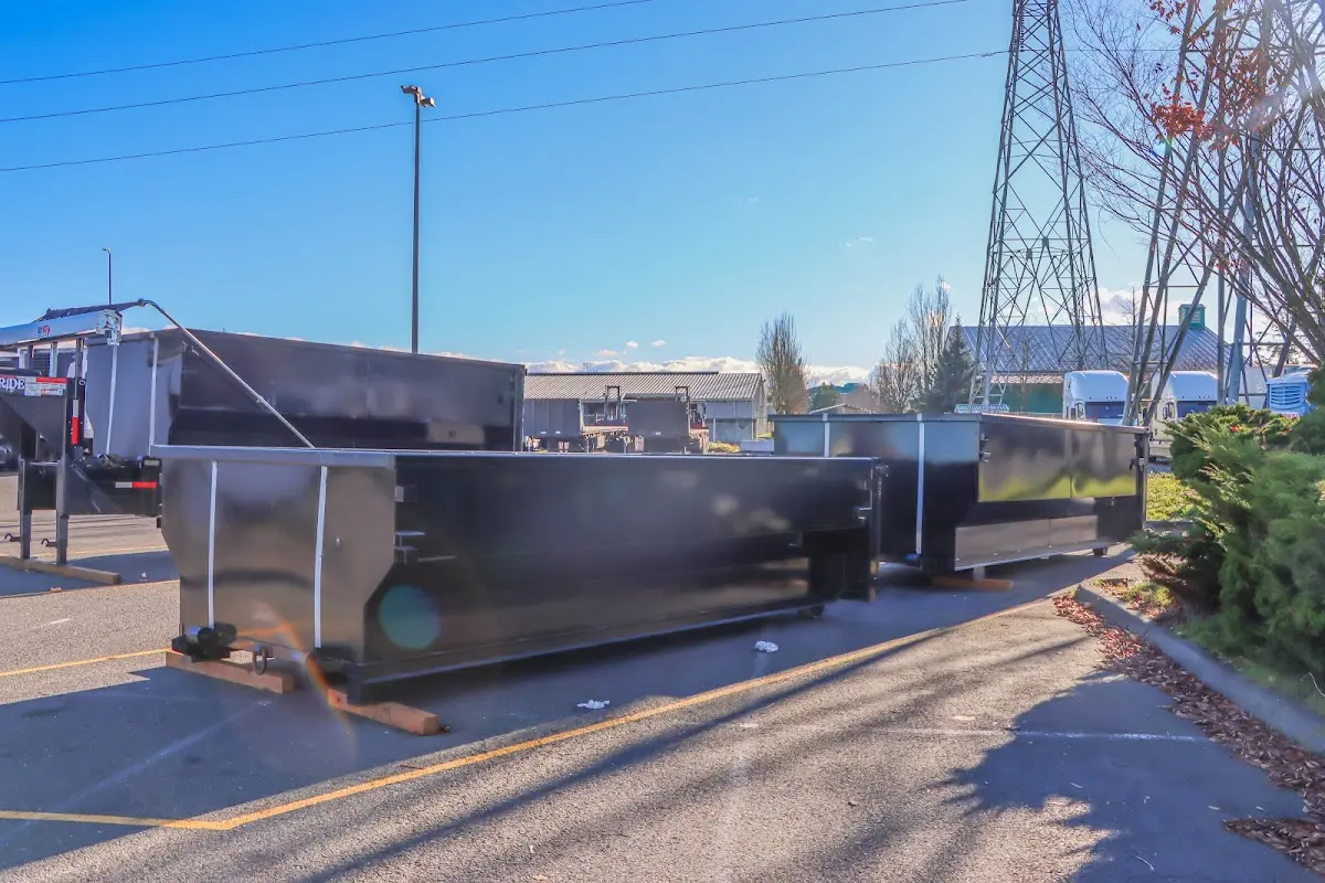 Roll-off dumpster ready for waste disposal at job site for Cleanout Dumpster Rental in Midway City